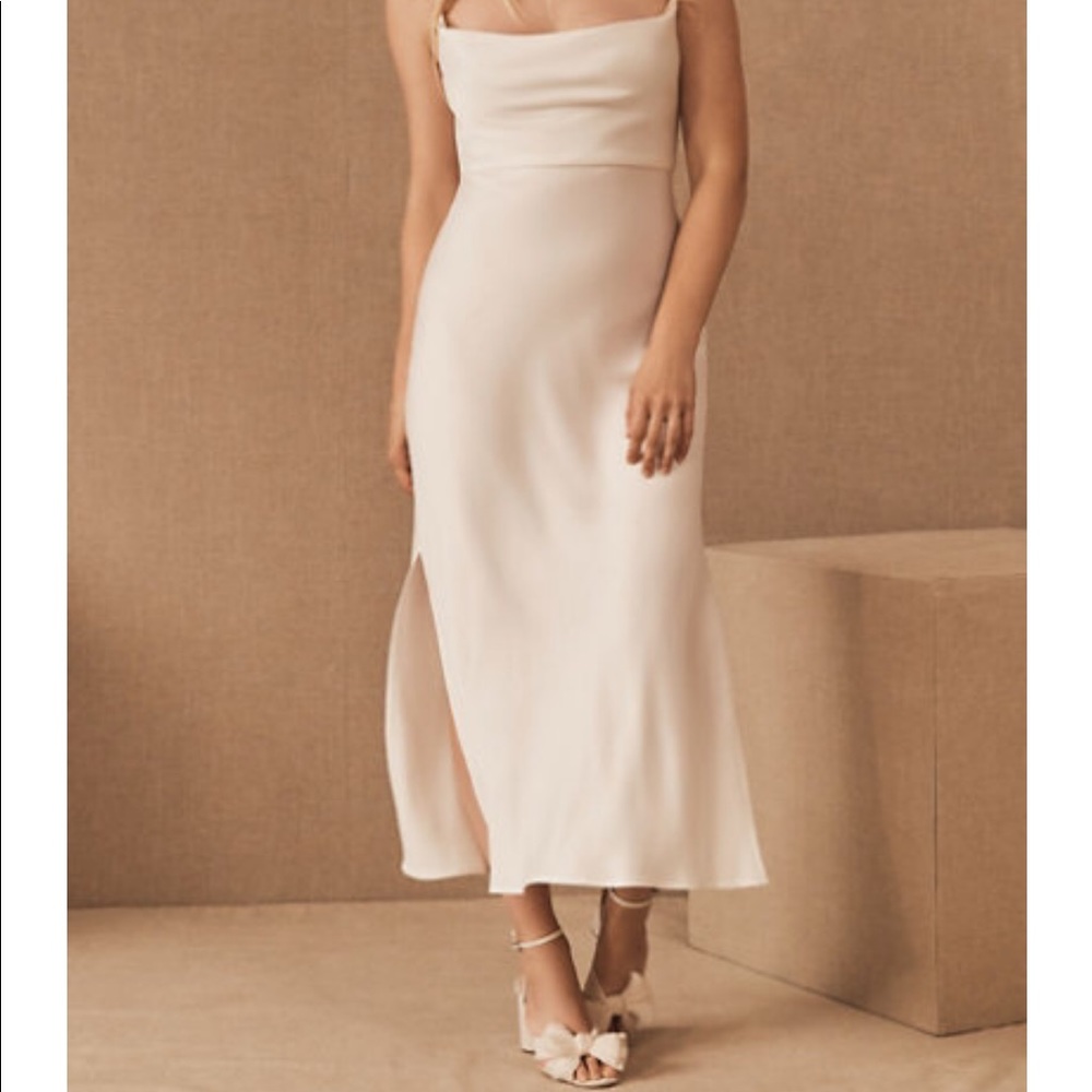 BHLDN Cali Satin Midi Dress
